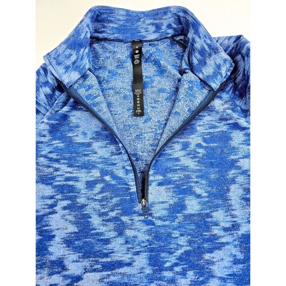 Lululemon Size Medium Mens Blue Camo Surge Warm 1/2 Zip Pocket Thumb Slot Nwt - Picture 5 of 13